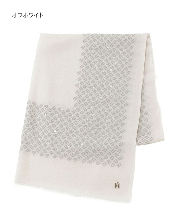 MOONBAT FURLA(フルラ）ウール100％ ウールアーチロゴストール オフホワイト