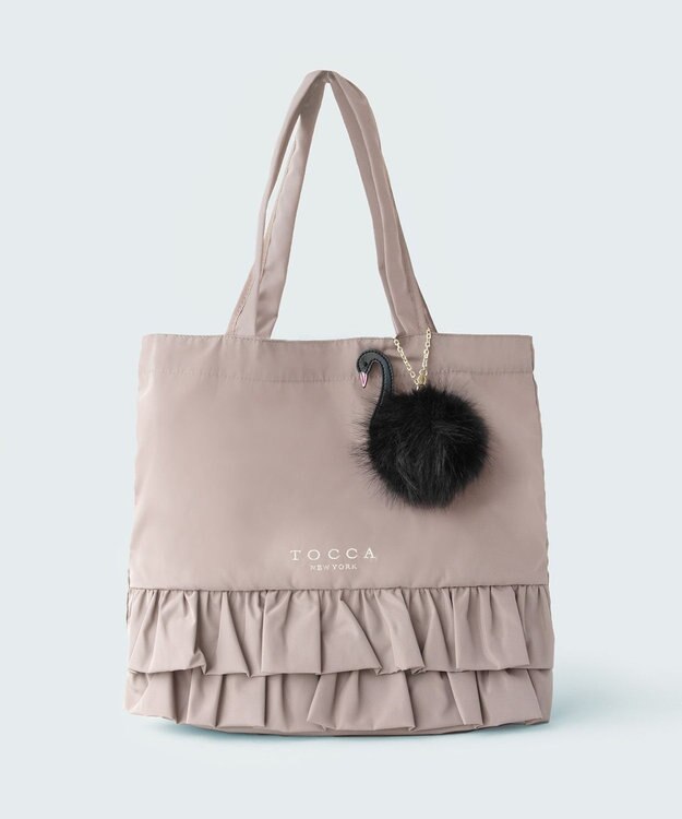 TOCCA SOGNO FUR CHARM TOTE トートバッグ【WEB＆一部店舗限定・A4サイズ対応】 ベージュ系