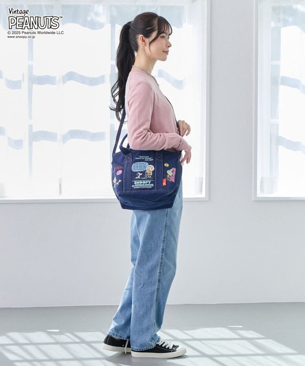 ROOTOTE 8419【スヌーピー】IP.デリ.シシュウ.ピーナッツ-0M 01：ネイビー