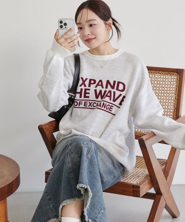 WEGO グラフィックニットBIGプルオーバー 柄2