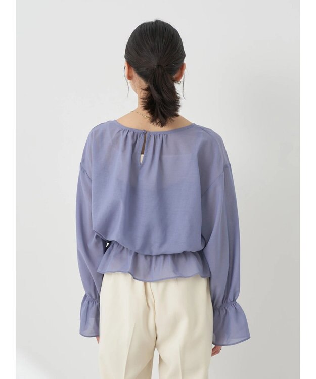 earth music&ecology シャーリングシアーブラウス Blue