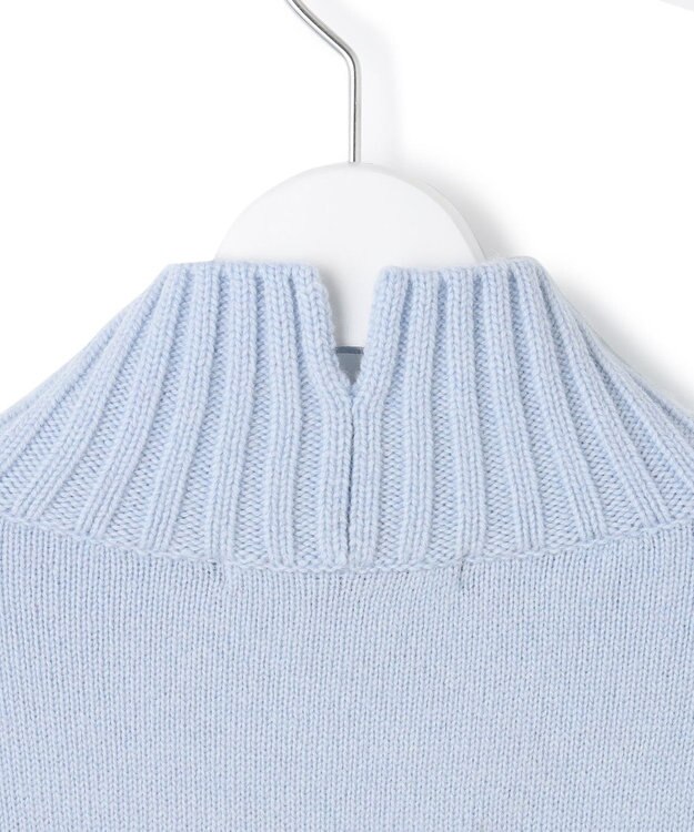 23区 S 【洗える】カシミヤブレンド ハイネック ニット サックスブルー系