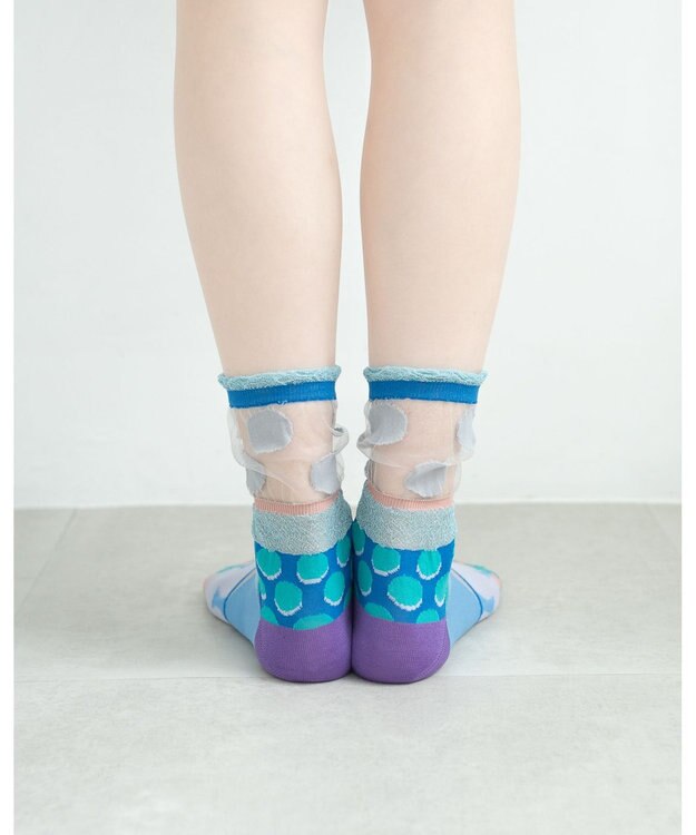 COQ DOTS CARNIVAL シアードットソックス ブルー