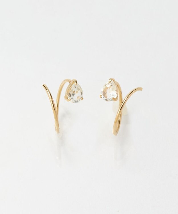 Phoebe 【K10】ストーンダブルループピアス ゴールド