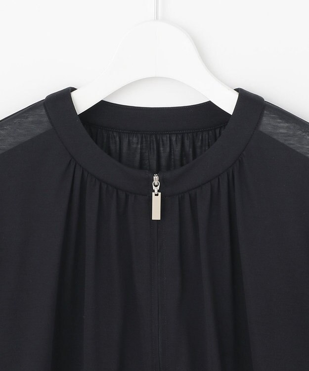 自由区 L 【洗える/冷房対策にも】シアーブルゾン ネイビー系