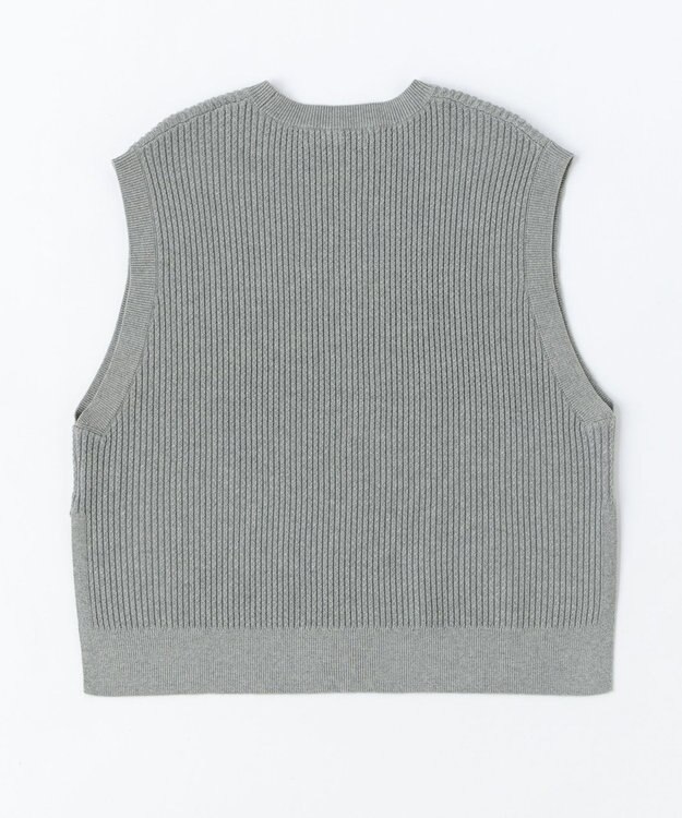 UNFILO 【洗える】ミニケーブル ニットベスト グレー