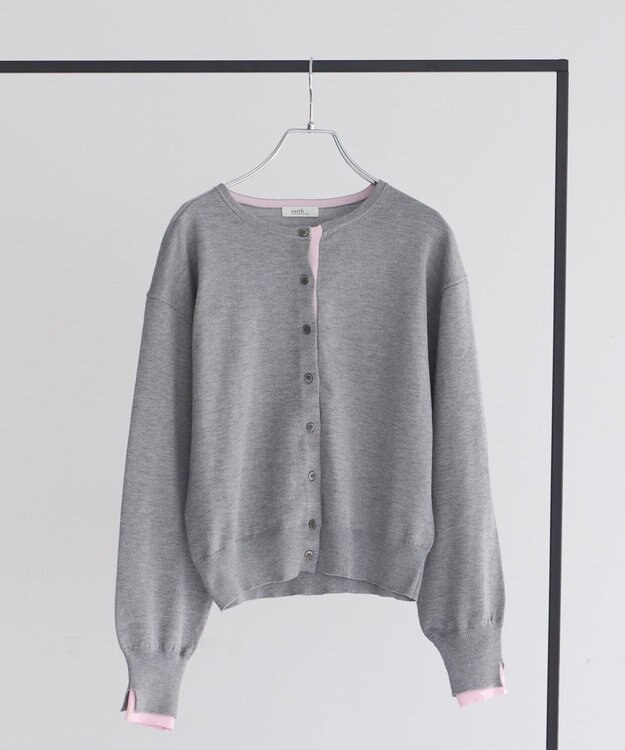 earth music&ecology 【予約】カラーコンビニットカーディガン グレー