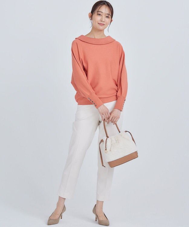 組曲 【WEB限定カラーあり】ウールライクストレッチ イージーパンツ アイボリー系