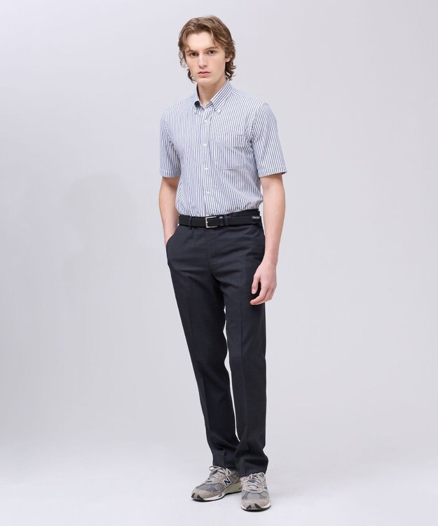 J.PRESS MEN 【吸水速乾 / 抗菌防臭 / 遮熱 / 防シワ】【J.PRESS OXFORD JERSEY】カノコインレイ半袖 シャツ / B.D. ネイビー系1