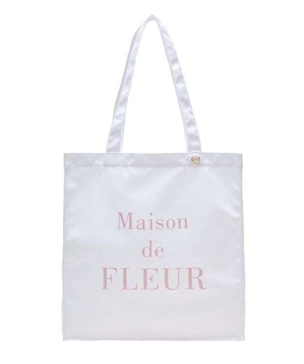 Maison de FLEUR ブランドロゴ発泡プリントスクエアトート Off White