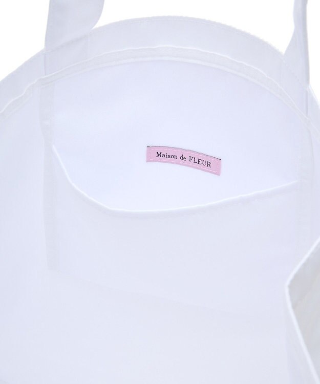 Maison de FLEUR ブランドロゴ発泡プリントスクエアトート Off White
