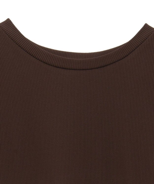 earth music&ecology リブカットソードッキングワンピース Brown