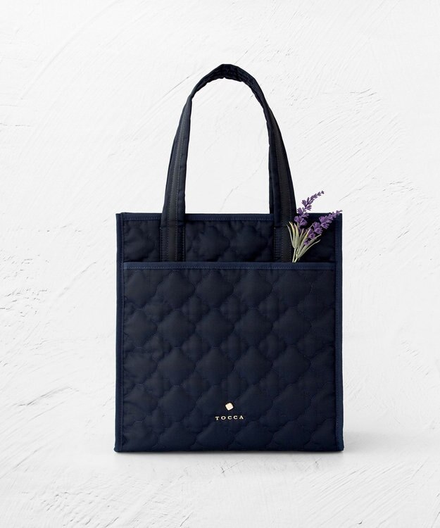 TOCCA 【A４サイズ・撥水】CHECKER CLOVER QUILT TOTE トートバッグ ネイビー系
