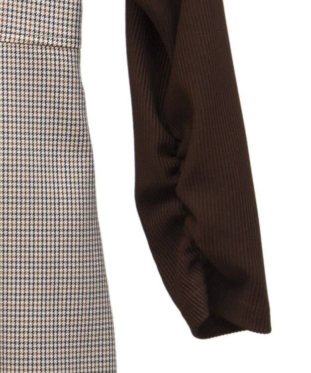 earth music&ecology リブカットソードッキングワンピース Brown