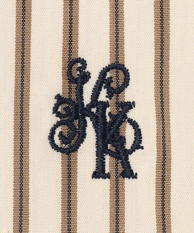 組曲 【ボウタイ付き】コンパクトシャーティング ストライプシャツ エクリュストライプ系1