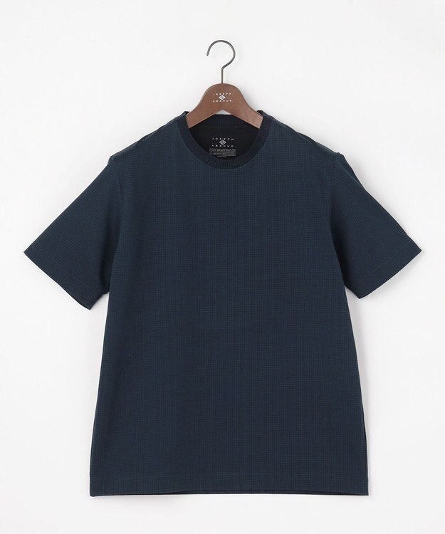 JOSEPH ABBOUD 【オーガニックコットン使用・MADE IN JAPAN】千鳥ジャカード Tシャツ ネイビー系