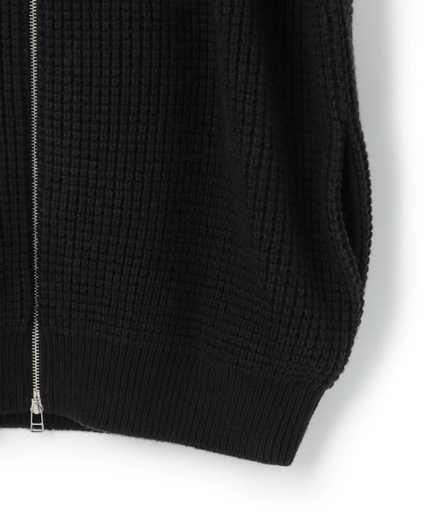 UNFILO MENS 【男女兼用】ウールポップコーン ジップ ブルゾン ブラック