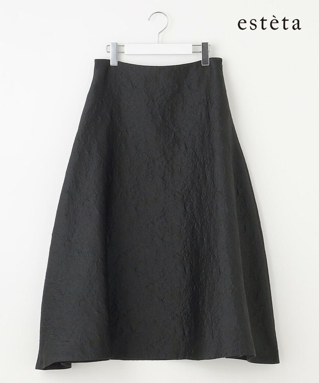 23区 【エステータ】シャイニージャカード フレアスカート ブラック系