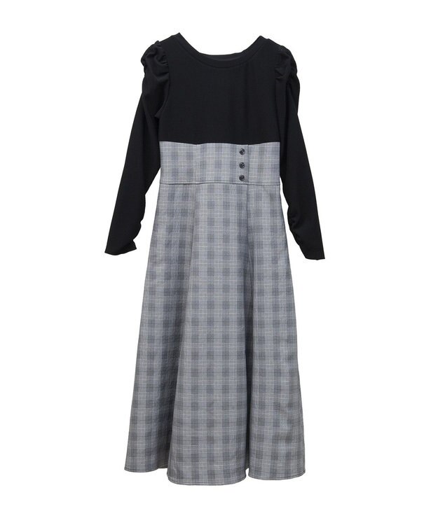 earth music&ecology リブカットソードッキングワンピース Brown