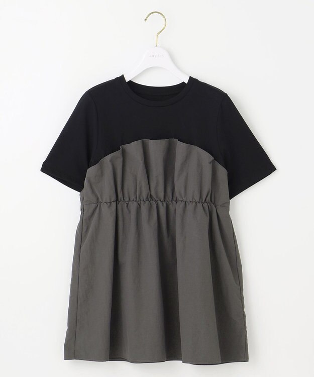 ANY SIS S 【洗える】ビスチェコンビ Tシャツ ブラック×チャコール
