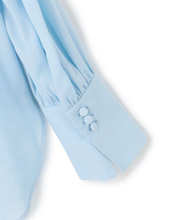 ICB L セルロースシルクビエラ ボウタイ付きブラウス サックスブルー