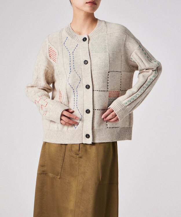 Paul Smith パッチワーク カーディガン エクリュ