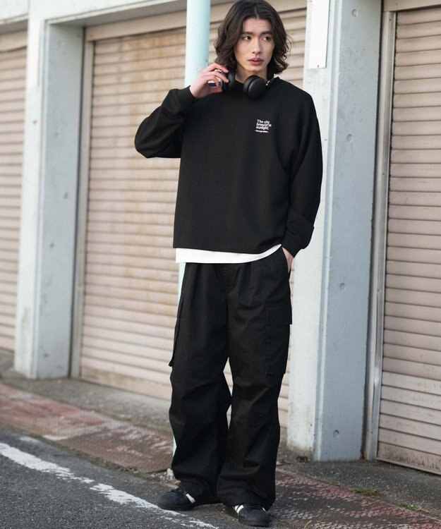 WEGO 【ユニセックス着用ITEM/MLサイズ展開】ガールプリントT（LS） ブラック