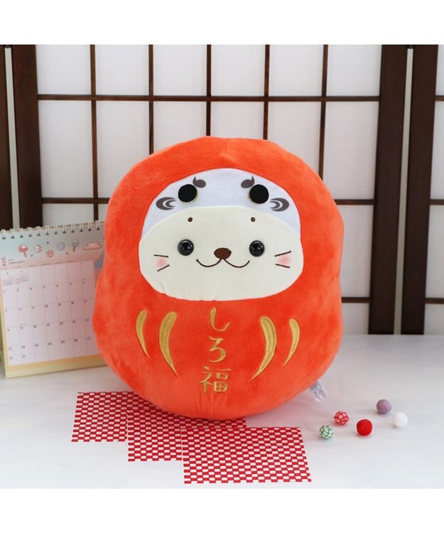 Mother garden しろたん お座り 赤だるま 《しろ福》  27.5cm 赤