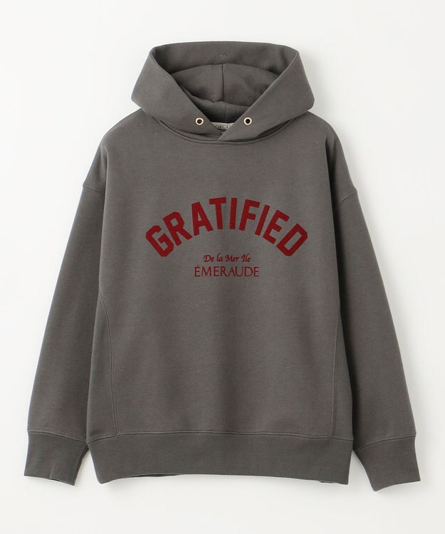 ANY 【洗濯機可能/サスティナブル】ロゴ裏起毛パーカー チャコール