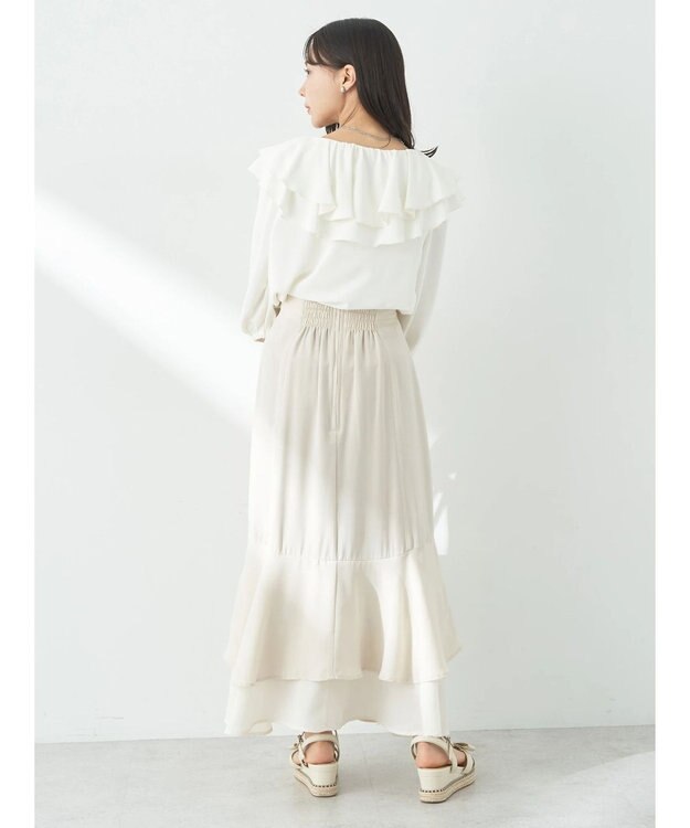 earth music&ecology メローラッフルブラウス Off White