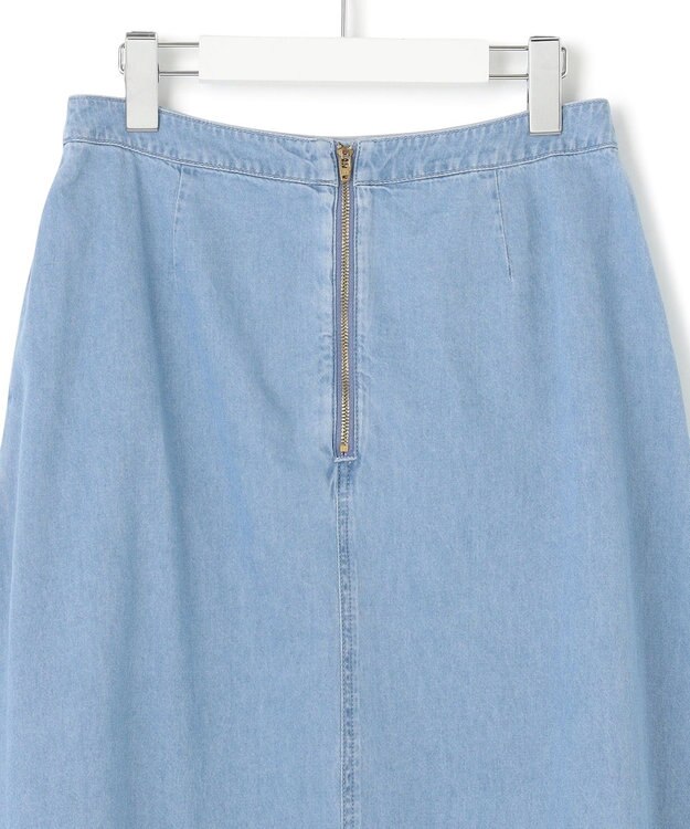 23区 S 【洗える】ライトダンガリー フレア スカート ライトインディゴ