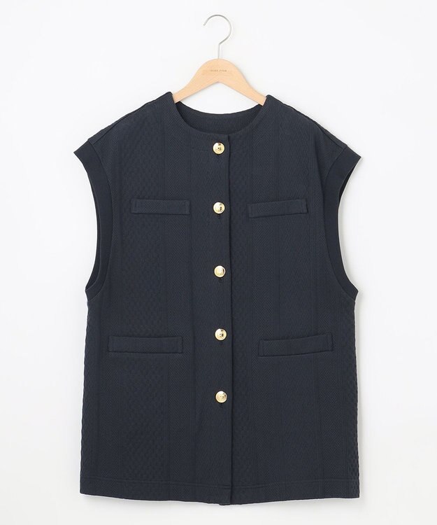 SHARE PARK LADIES 【洗える】ケーブルジャガード ジレ ネイビー系