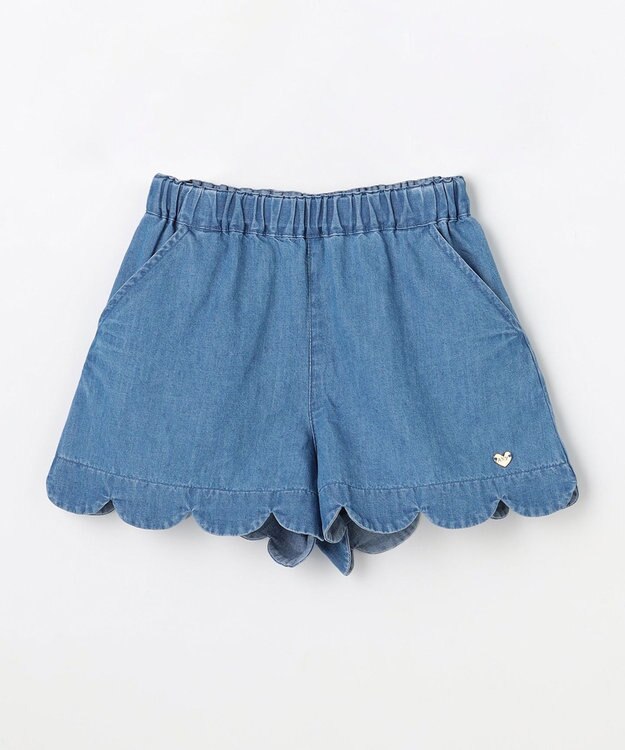 ANY KIDS 【洗濯機可能】スカラップショートパンツ インディゴ