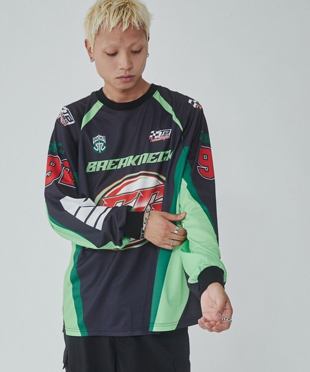 WEGO レーシングロゴメッシュT（LS） ブラック