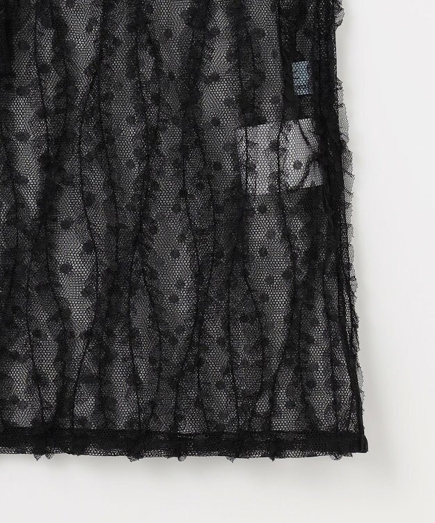 組曲 【前後着用可】チュールフリル ブラウス ブラック系