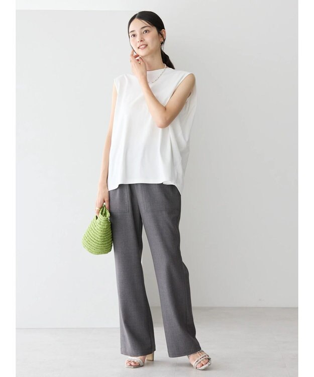 AMERICAN HOLIC 接触冷感ショルダータックノースリーブプルオーバー Off White