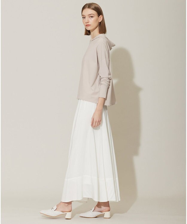 ICB 【洗える】レーヨンシルクローン フレアスカート オフホワイト系