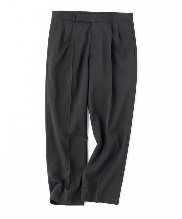 UNFILO MENS ウールライク ワイドパンツ ブラック