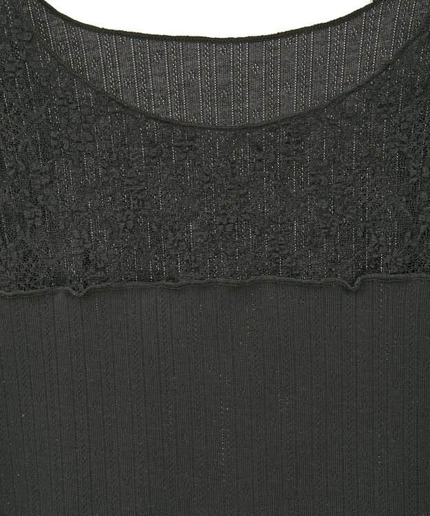 earth music&ecology レース×アイレットプルオ－バー Black