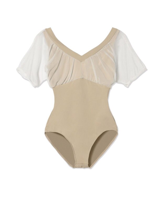 Chacott ドレープスリーブレオタード サンド