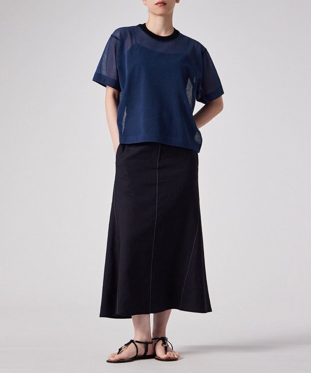 Paul Smith 【洗える】シアー 半袖 ニット ダークブルー