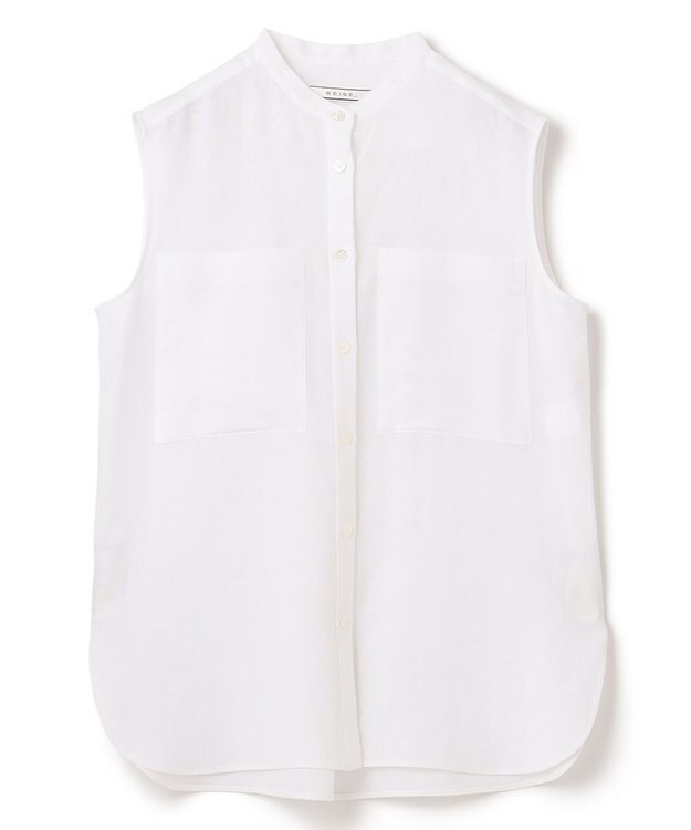 BEIGE， BASILE / バンドカラーシャツ White