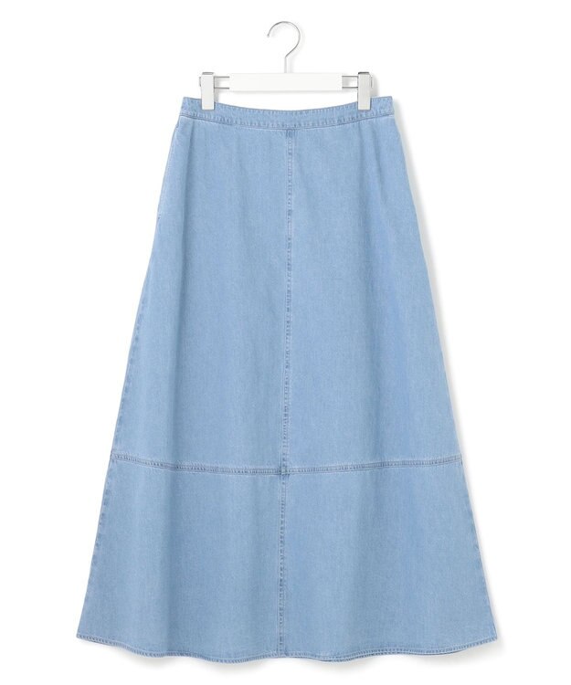 23区 S 【洗える】ライトダンガリー フレア スカート ライトインディゴ