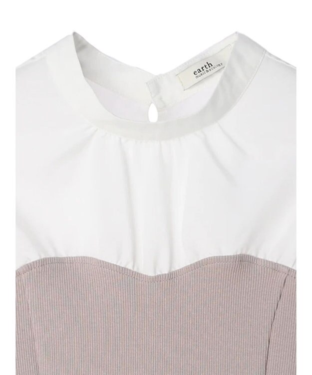 earth music&ecology オープンショルダードッキングプルオーバー Ivory