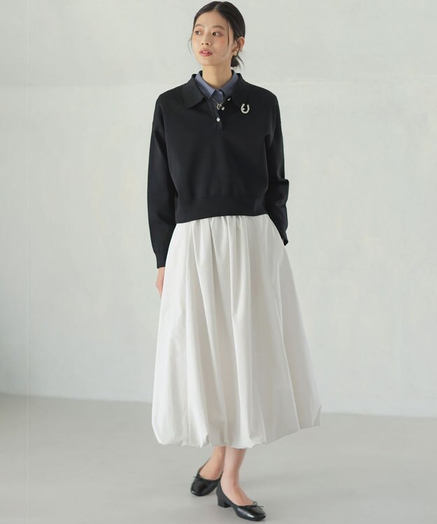 組曲 ソフトクロスバルーン スカート アイボリー系