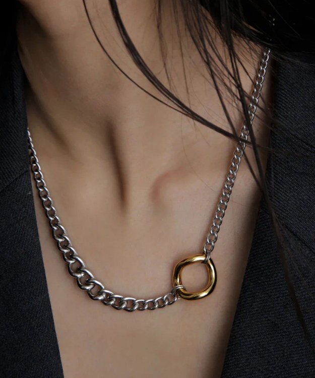 simoe Hug Necklace 01 ネックレス シルバー×ゴールド