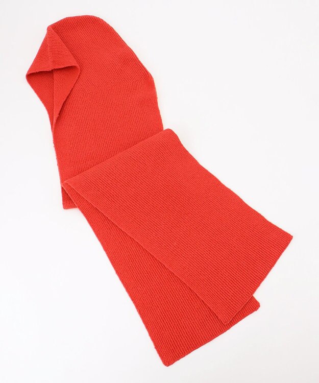BEIGE， 【洗える】BERTAINA / コットンフーディマフラー Red Orange