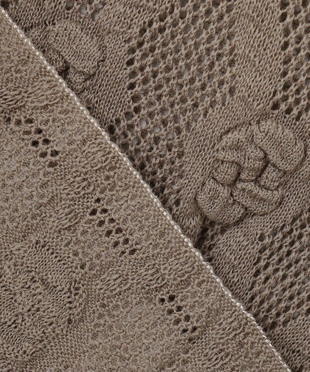 自由区 【カトリエムブーケ】Motif de roses ローズモチーフカーディガン モカ