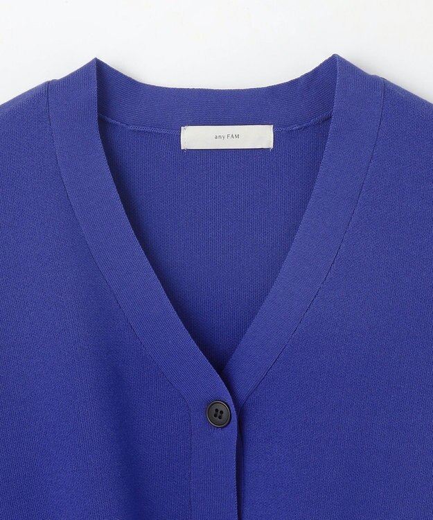 ANY L ミラノリブニットカーディガン ブルー