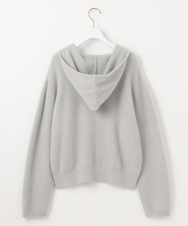 ANY SIS 【洗える】シャギーニット パーカー ライトグレー